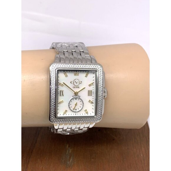 GV2 by Gevril Women's Watch 9258B Swiss Quartz Mother of Pearl Dial Silver Steel - Picture 10 of 13